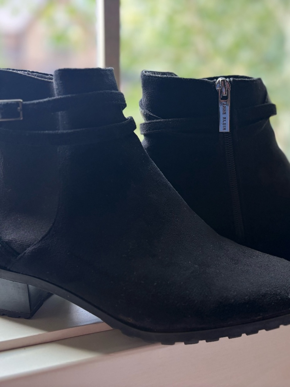 Anne Klein Black Felt Boots (Size 7.5)